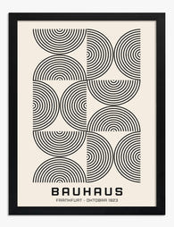 Modern Bauhaus Geometry Art Print - Black