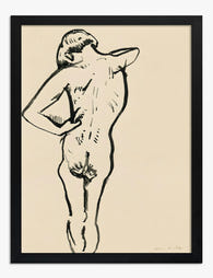 Matisse Nude Line Drawing Art Print - Black