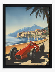 Monaco Grand Prix Vintage Art Print - Black