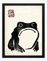 Vintage Frog Reflection Art Print - Black
