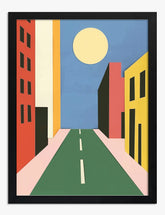 Urban Sunscape Art Print Black