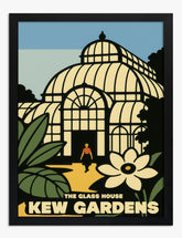 Kew Gardens Glasshouse Art Print - Black