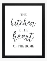 Heart of the Home Quote Art Print - Black