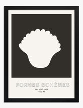 Boho Shell Silhouette Art Print - Black