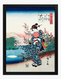 Blossoms by Hiroshige Art Print Black