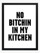 Kitchen Rules, Bold & Fun Art Print - Black