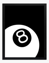Bold Eight Ball Statement Art Print - Black