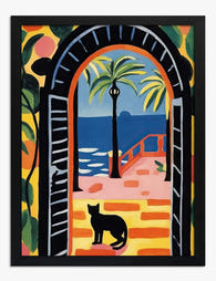 Matisse Riviera View Art Print - Black