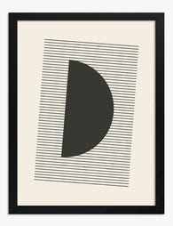 Modern Half-Moon Minimal Art Print - Black