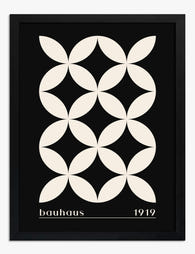 Modern Bauhaus Pattern Art Print - Black