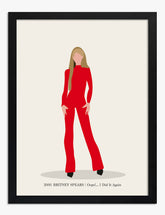 Oops! Red Power Pose Art Print - Black