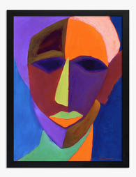 Bold Colorblock Portrait Art Print - Black