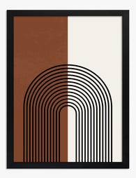 Modern Archway Lines Art Print - Black