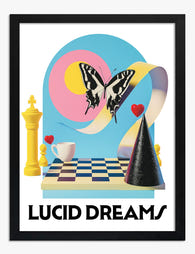 Surreal Lucid Dreamscape Art Print - Black