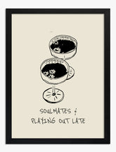 Late Night Soulmates Art Print - Black