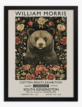 Morris Bear Blooms Art Print - Black