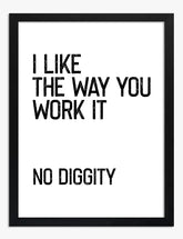 No Diggity Vibes Art Print Black