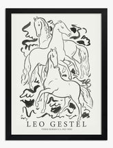 Three Horses by Leo Gestel Art Print - Black