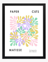 Matisse Pastel Paper Shapes Art Print - Black