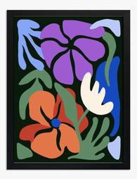 Bold Botanical Pop Art Print - Black