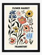 Frankfurt Market Blooms Art Print Black Frame