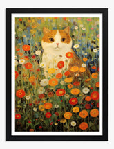 Klimts Floral Haven Art Print Black Frame