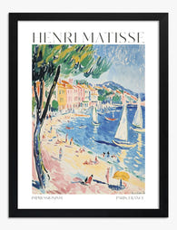 Coastal Eclectic Decor Art Print Black Frame