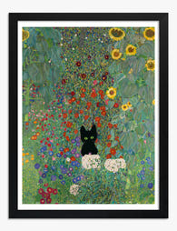 Farm Garden Sunflowers Art Print Black Frame