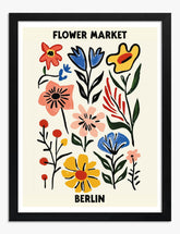 Berlin Market Blooms Art Print Black Frame