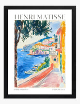 Coastal Maximalist Decor Art Print Black Frame