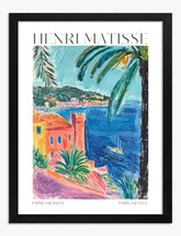 Coastal Maximalist Decor Art Print Black Frame