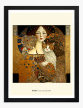 Klimts Feline Muse Art Print Black Frame