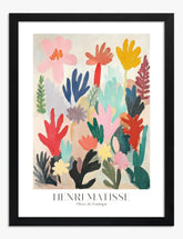 Vintage Floral Impressions Art Print Black Frame