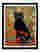 Klimts Floral Feline Art Print Black Frame