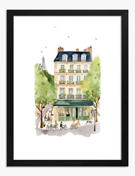 Paris Cafe Charm Art Print Black Frame