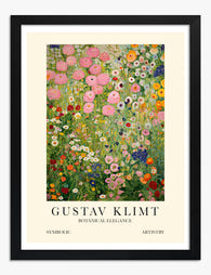 Klimts Floral Haven Art Print Black Frame