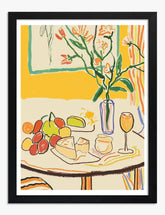 Matisse Inspired Blooms Art Print Black Frame