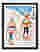 Winter Ski Couple Art Print Black Frame