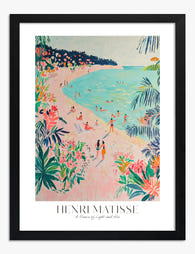 Coastal Chic Decor Art Print Black Frame