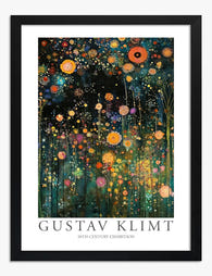 Wildflower Nightscape Art Print Black Frame
