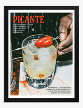 Picante Cocktail Decor Art Print Black Frame