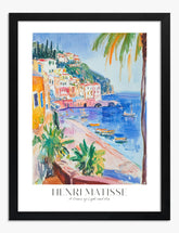 Coastal Maximalist Decor Art Print Black Frame