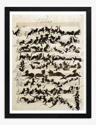 Cat Symphony Melody Art Print Black Frame