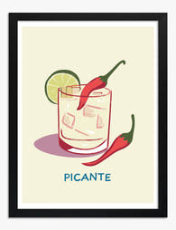 Vibrant Cocktail Print Art Print Black Frame