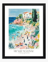 Coastal Matisse Vibes Art Print Black Frame