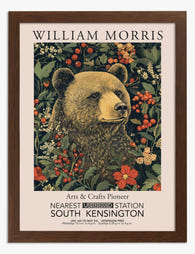 Morris Bear Botanical Art Print - Brown
