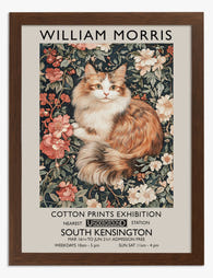 William Morris Cat Charm Art Print - Brown