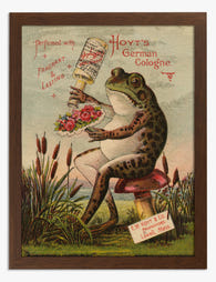 Dapper Frog Cologne Charm Art Print - Brown