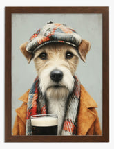 Dapper Terrier Delight Art Print Brown