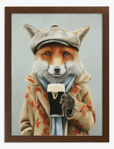 Fox in Style Art Print Brown